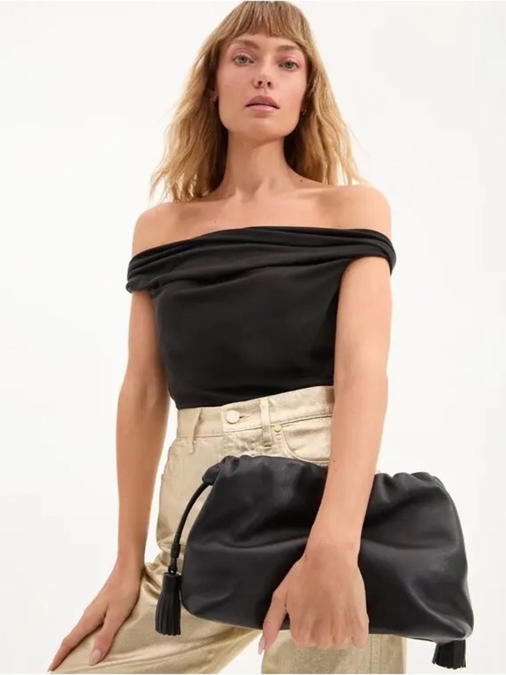 Veronica Beard Delanna Off-The-Shoulder Top in Black